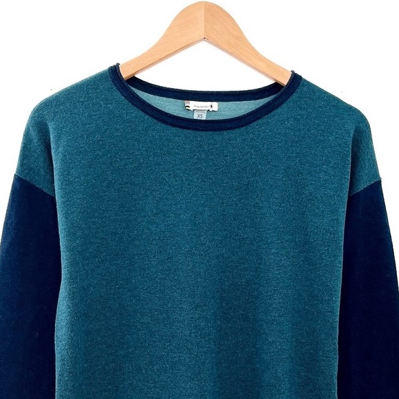 Smartwool Sweater Womens Shadow Pine Colorblock Crew Pullover Blue Green XS - Picture 4 of 11